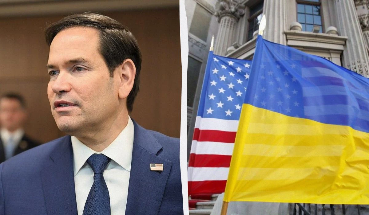 Карта світу із символічними прапорами країн, що привітали Україну, на тлі державного прапора України.