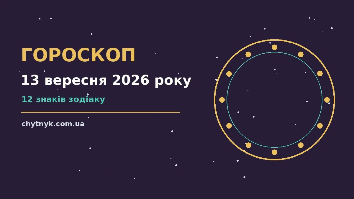 Недільний гороскоп на 13 вересня 2026 року: зоряна карта для дванадцяти знаків Зодіаку