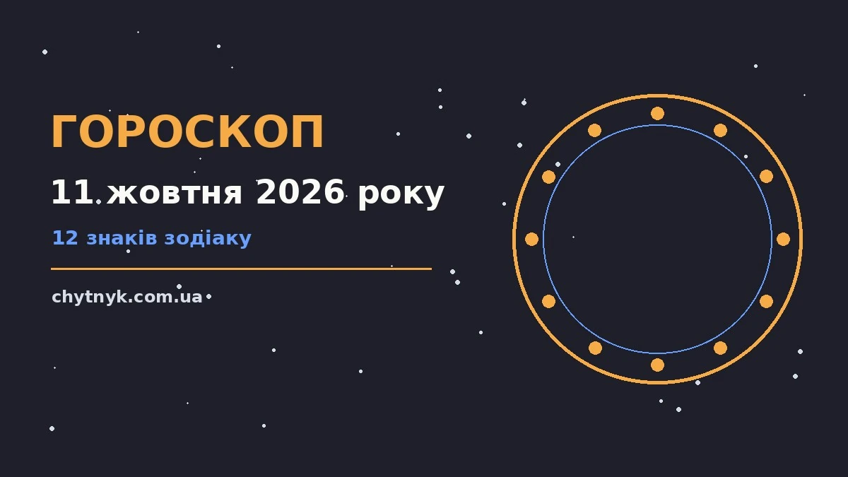Астрологічний гороскоп на 11 жовтня 2026 року: символи знаків зодіаку на тлі ранкового неба